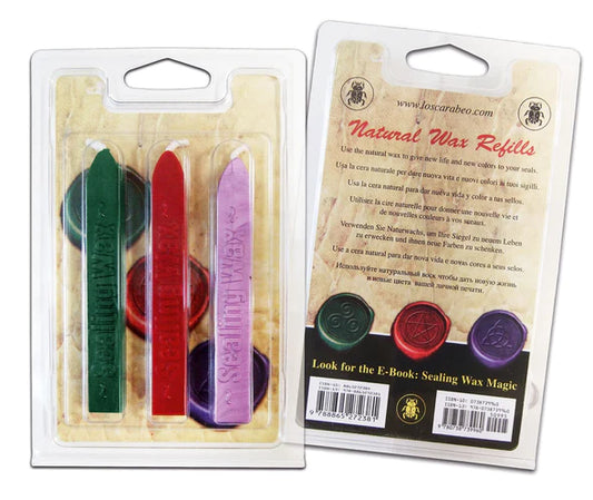 Natural wax refills over the white background.