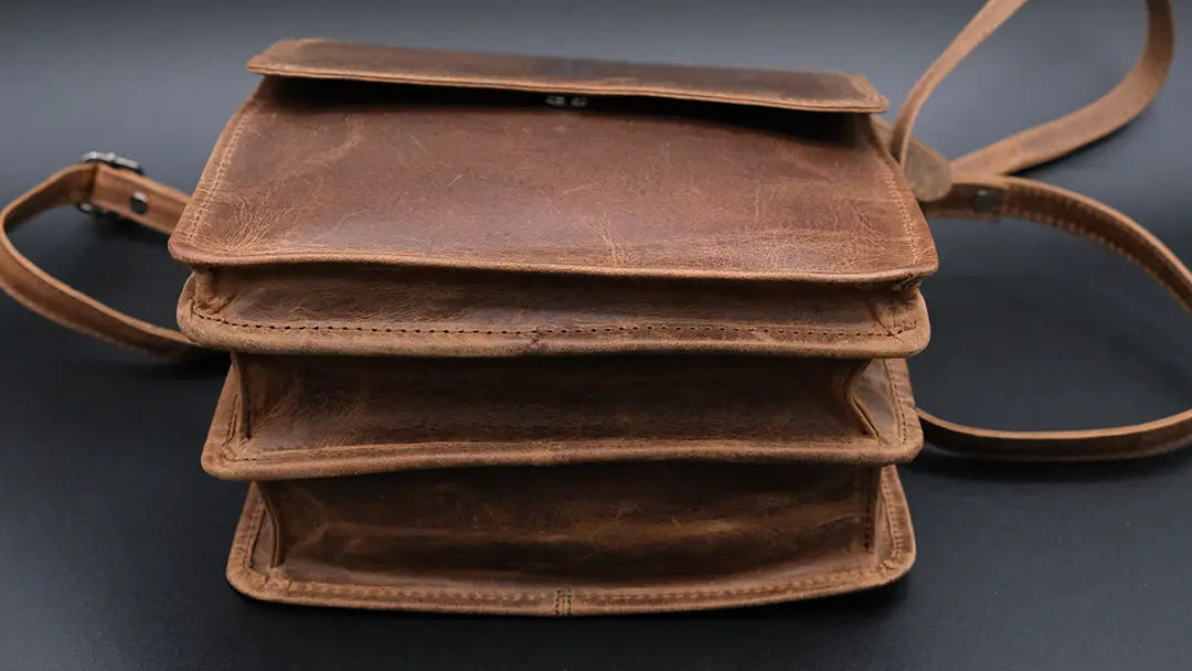 Vintage Leather Bag - Shrooms Edition