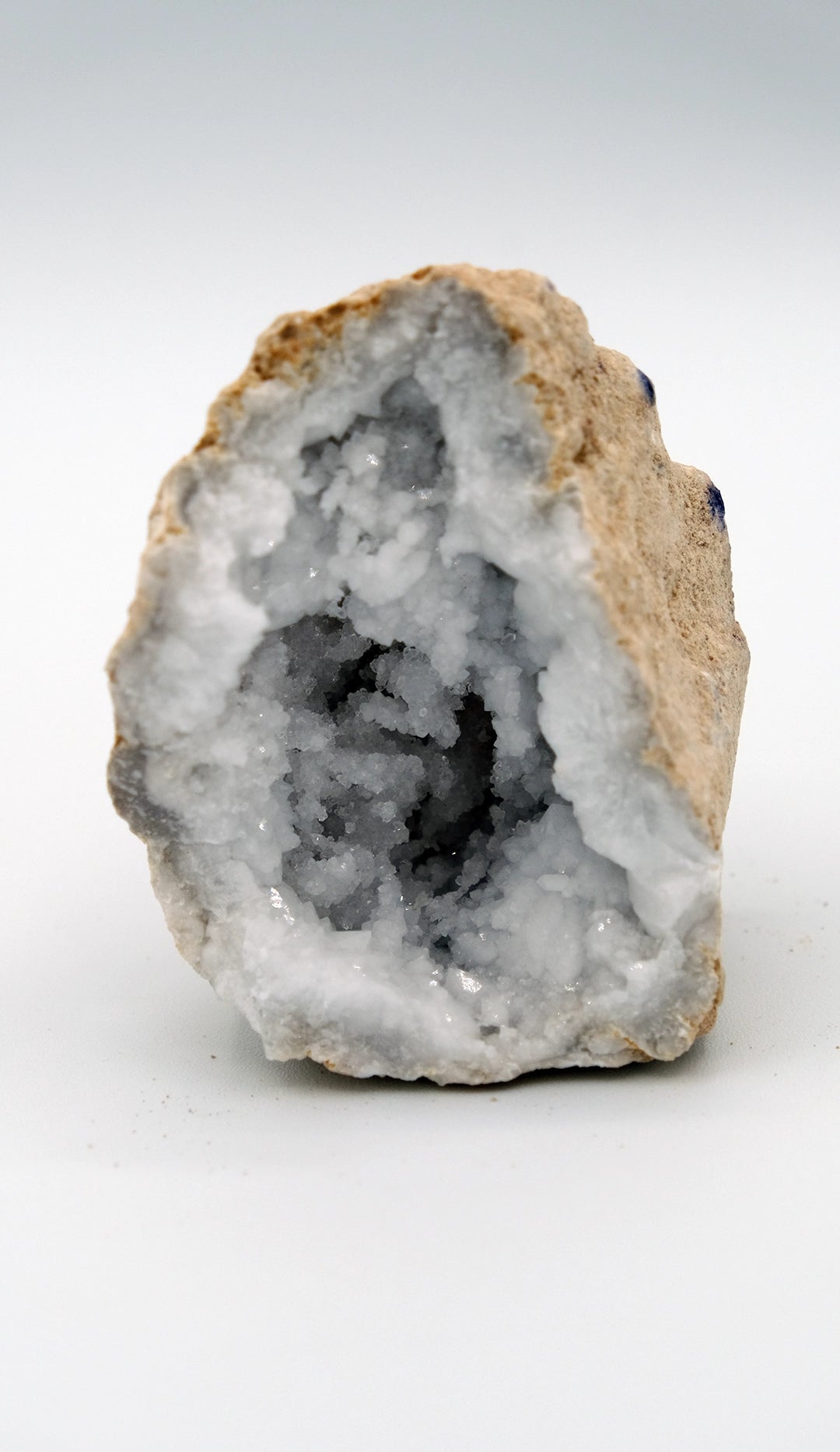 Beautiful white quartz geoid