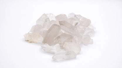 A composition of white quartz tips in prism shape