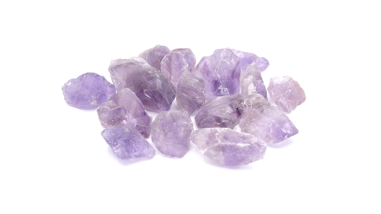 Amethyst stones in white background