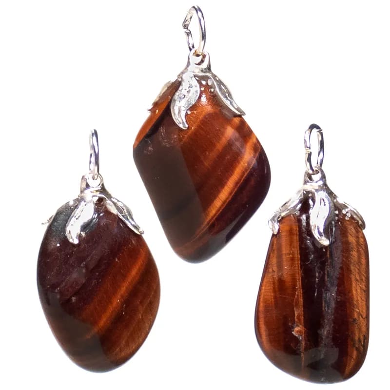 pendants made of red tiger's eye stone