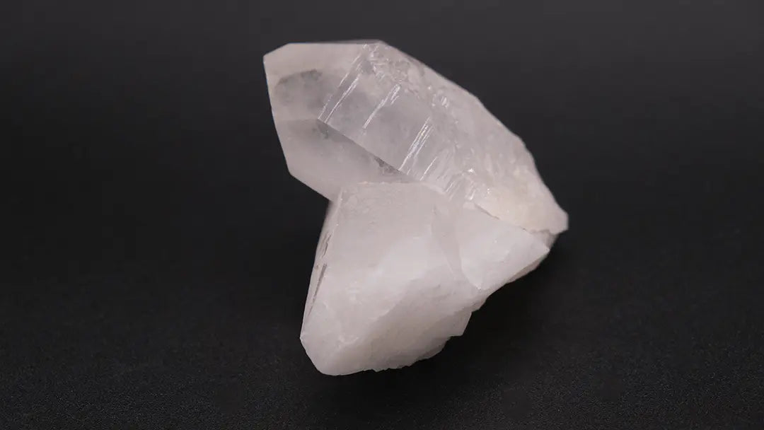 White Quartz Druse over the black background.