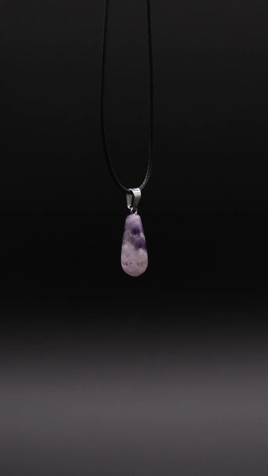 drop pendant in amethyst and black background